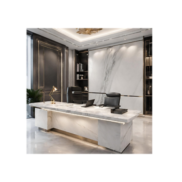 White Marble Office Desk