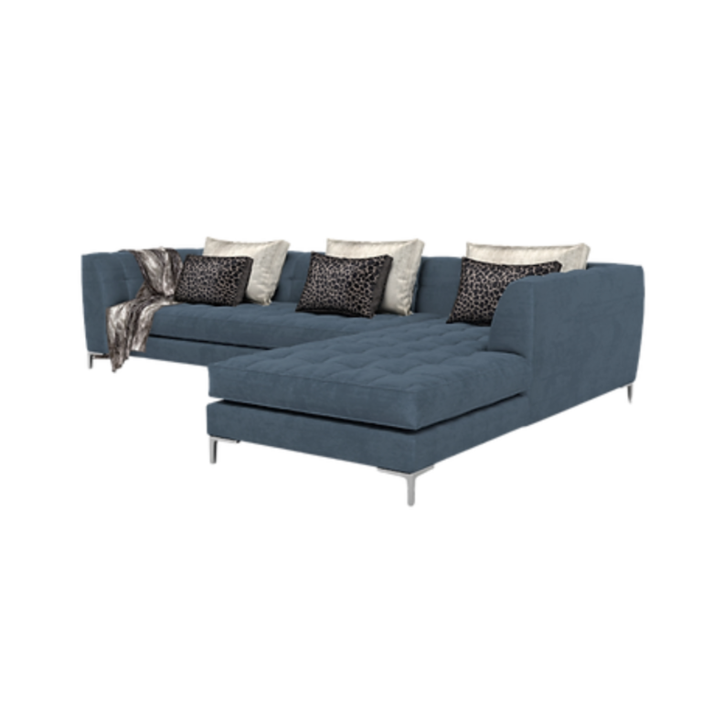 Navy Sectional Sofa with Lounger